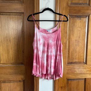NWOT white birch Spaghetti Strap Pink Tie Dye Tank Top Size XL